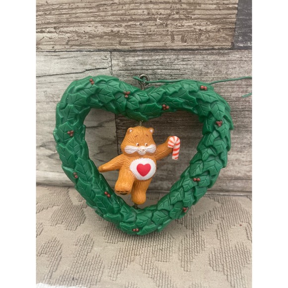 American Greetings Other - Vintage 1984 Care Bears Tenderheart Bear Heart Wreath Christmas Ornament AGC